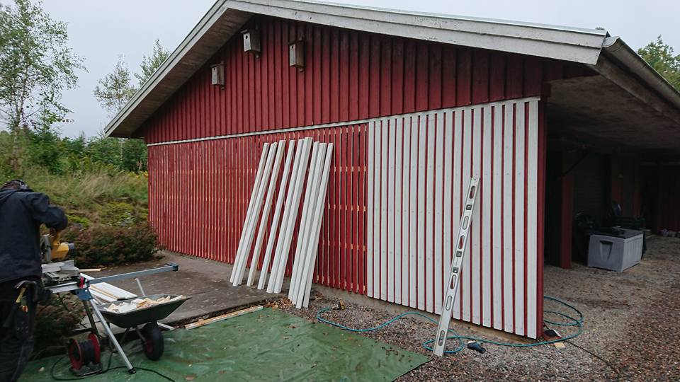 Husfasad med ny panel – projekt från HBI